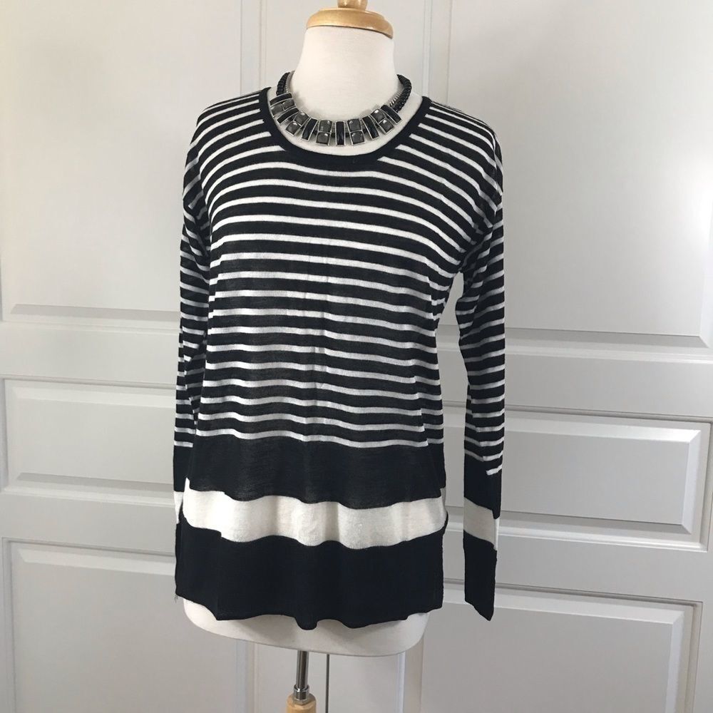 Loft semi sheer striped sweater. Size M